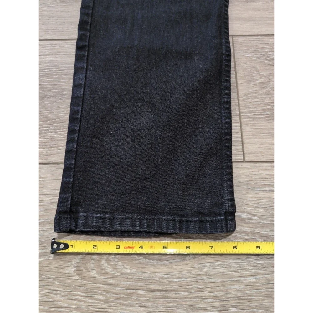 LEVI'S 514 DENIM JEANS MENS 38X32 DARK WASH BLACK STRAIGHT STRETCH EUC